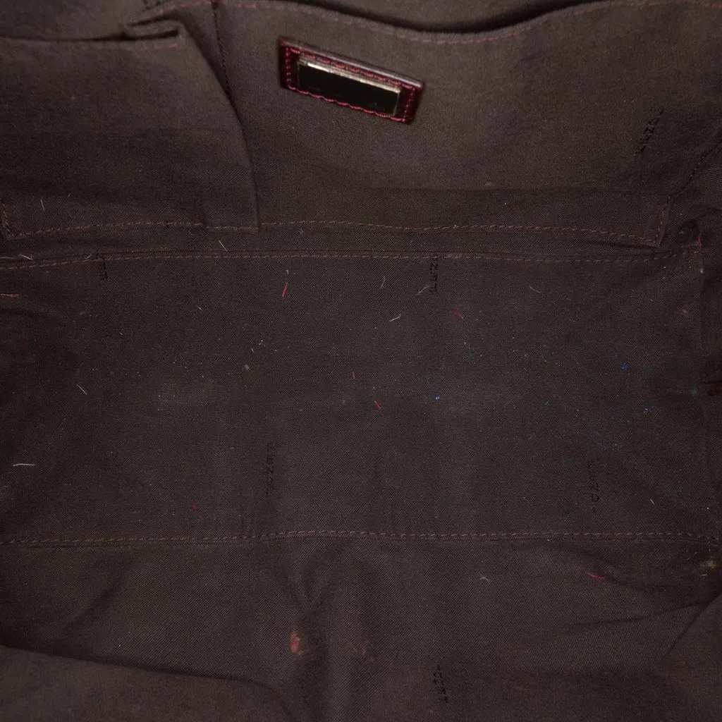 Fendi Zucca Trimmed Coated Canvas Mixed Media Boston Bag Brown Very good - Model View