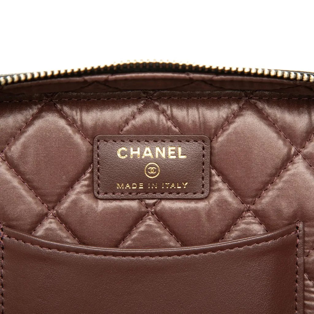 Chanel Medium CC Quilted  Caviar Vanity Case Black Leather Very good - Box View