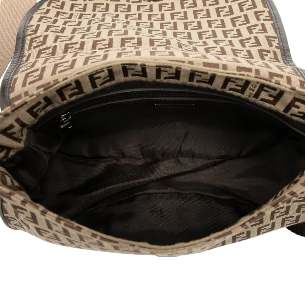 Fendi Zucchino Canvas Crossbody Brown Very good - Model View