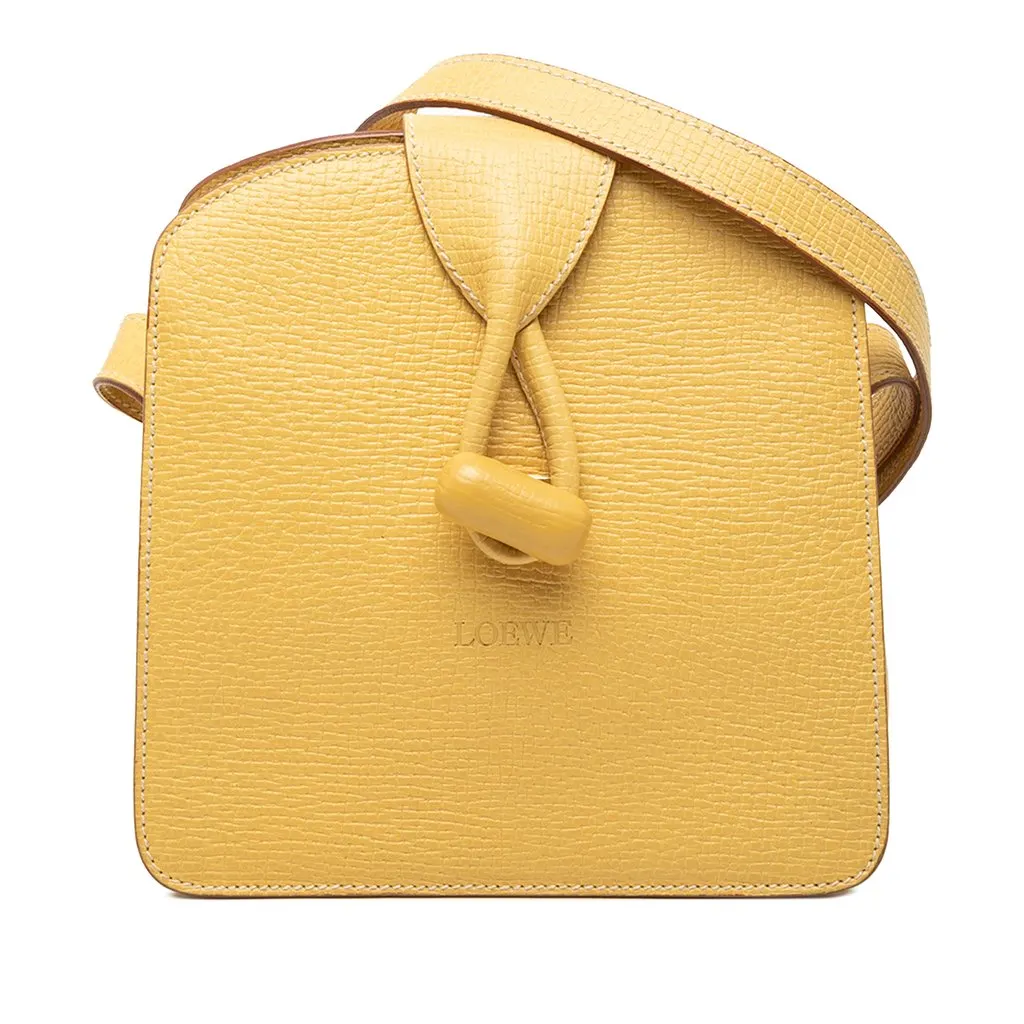 Loewe Leather Turn Lock Crossbody Yellow Leather Very good - Front View