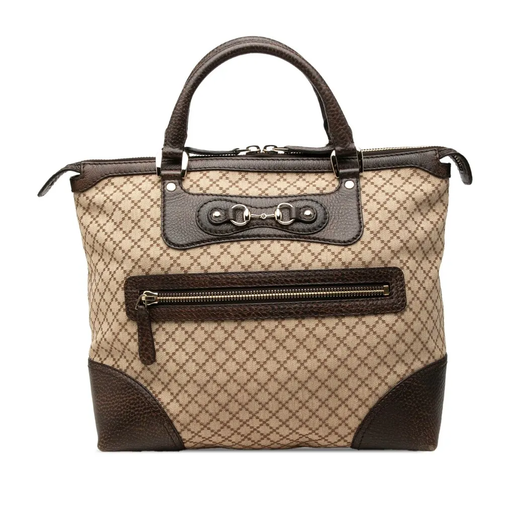 Gucci Diamante Canvas Catherine Tote Beige Canvas Very good - Front View