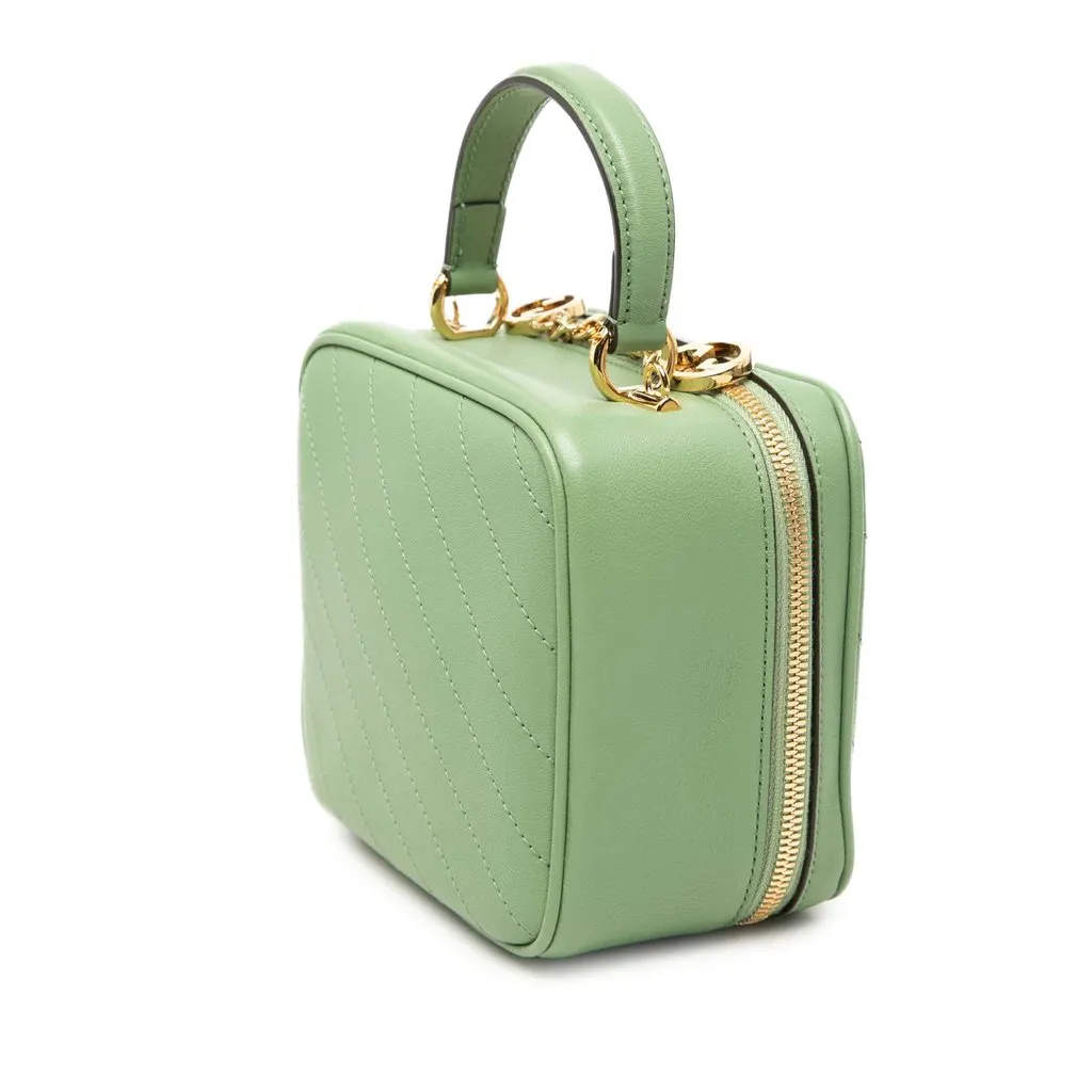 Gucci Matelasse Calfskin Blondie Top Handle Satchel Green Leather Very good - Back View