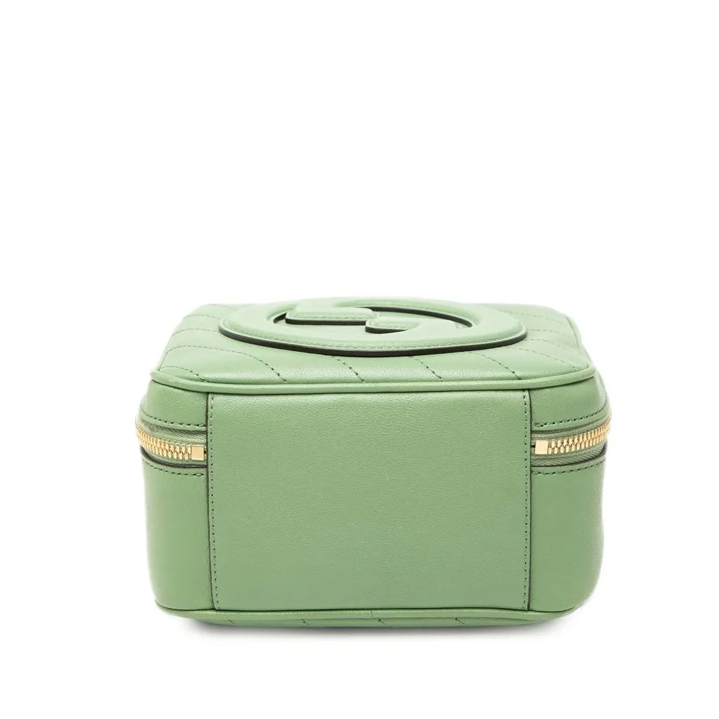Gucci Matelasse Calfskin Blondie Top Handle Satchel Green Leather Very good - Inside View