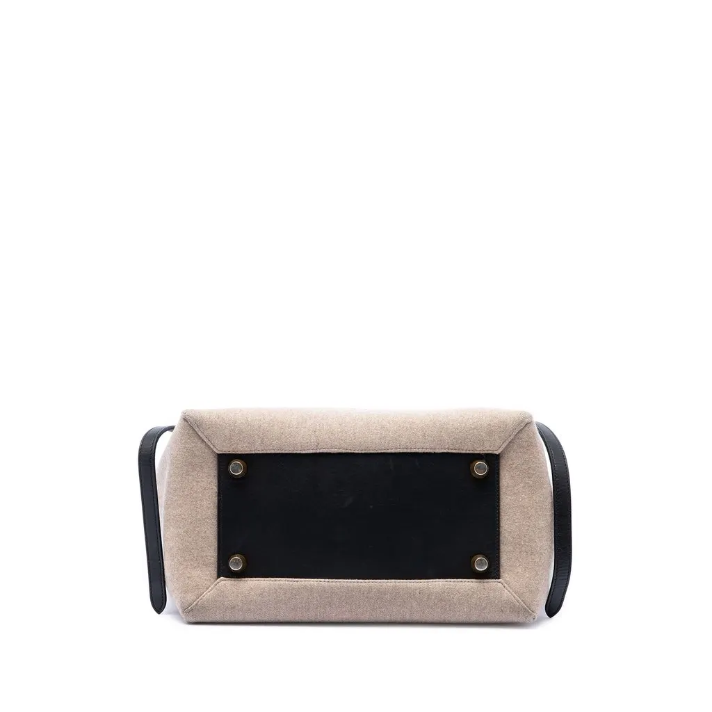 Celine Mini Felt and Calfskin Belt Satchel Beige Very good - Inside View