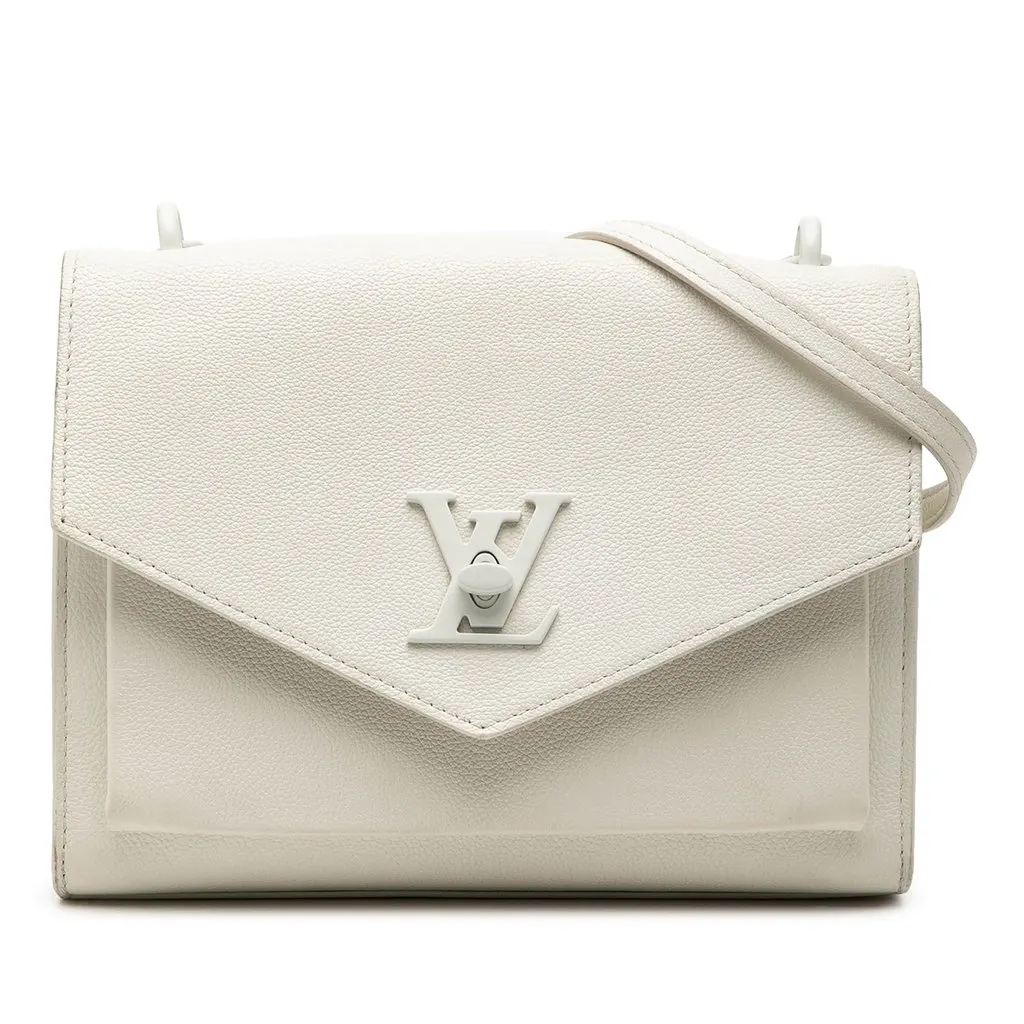 Louis Vuitton Soft Calfskin MyLockMe Chain BB White Leather Very good - Front View