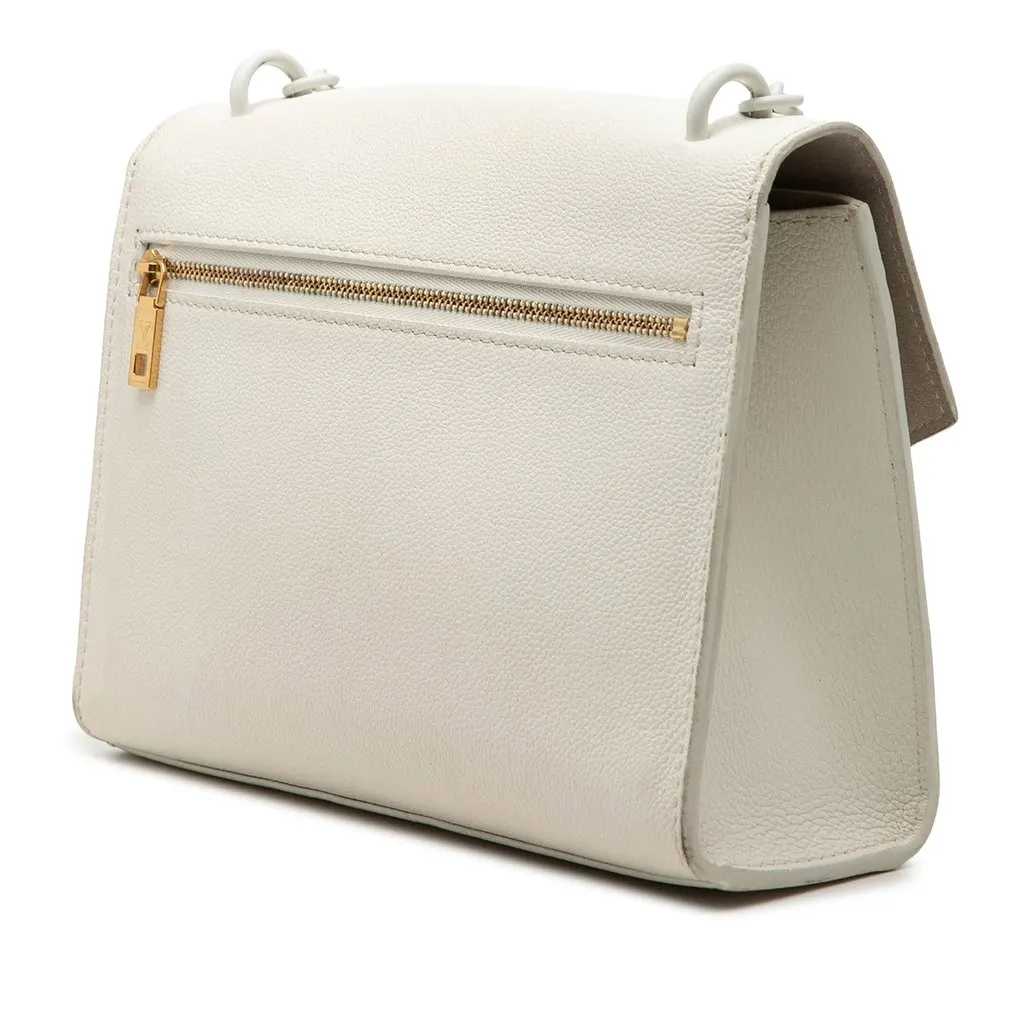 Louis Vuitton Soft Calfskin MyLockMe Chain BB White Leather Very good - Back View