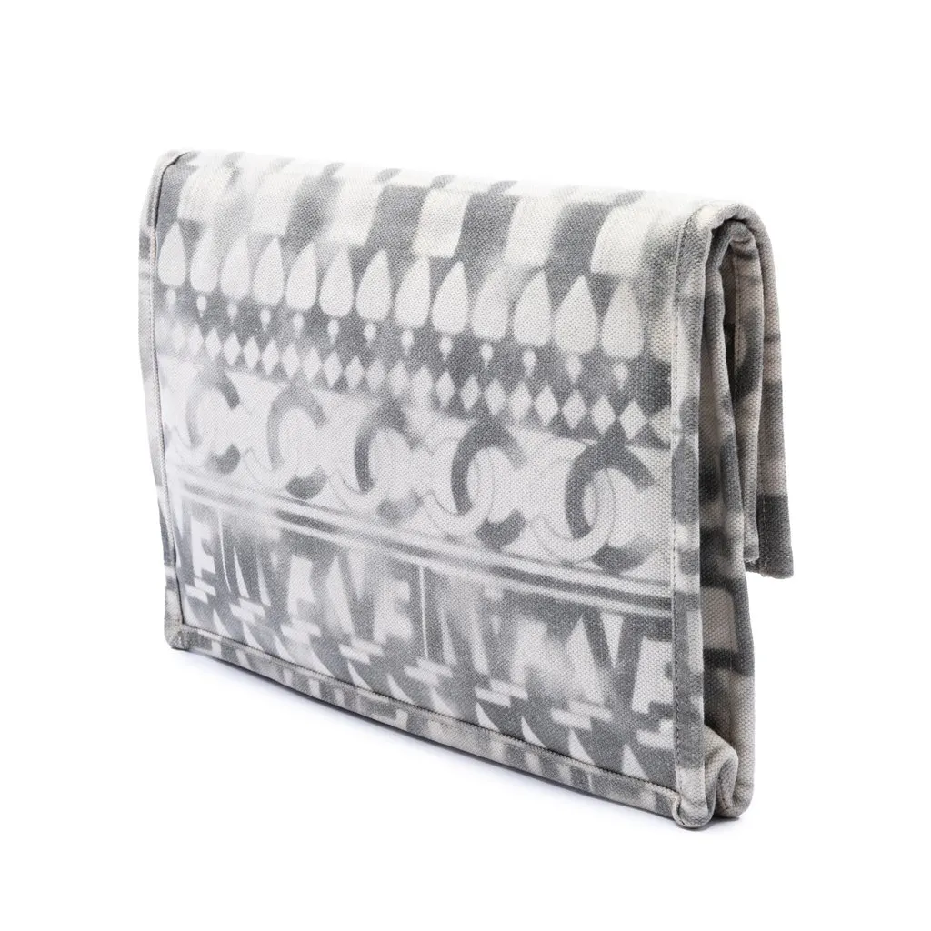 Chanel Paris Greece Canvas Iliad Greek Clutch MultiColor Very good - Back View
