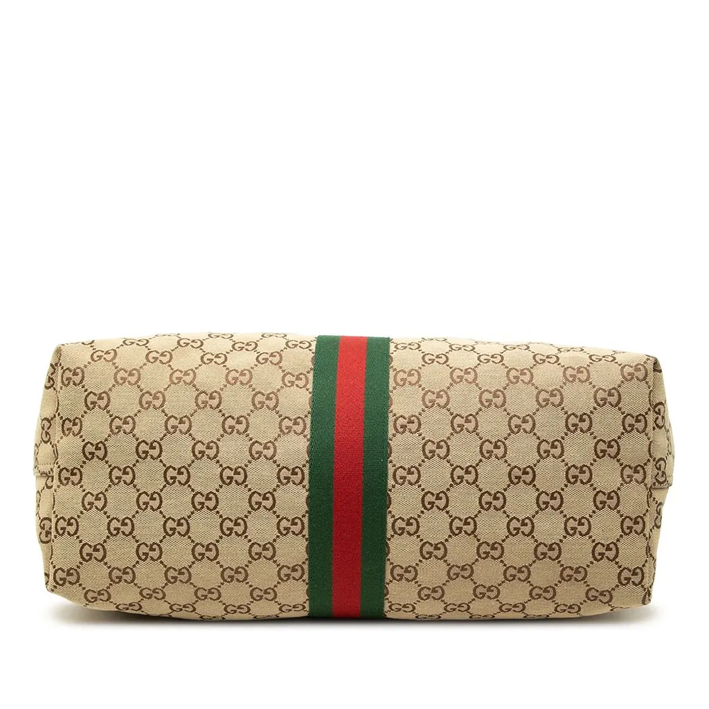 Gucci Large GG Canvas Web Giglio Tote Beige Canvas Very good - Inside View
