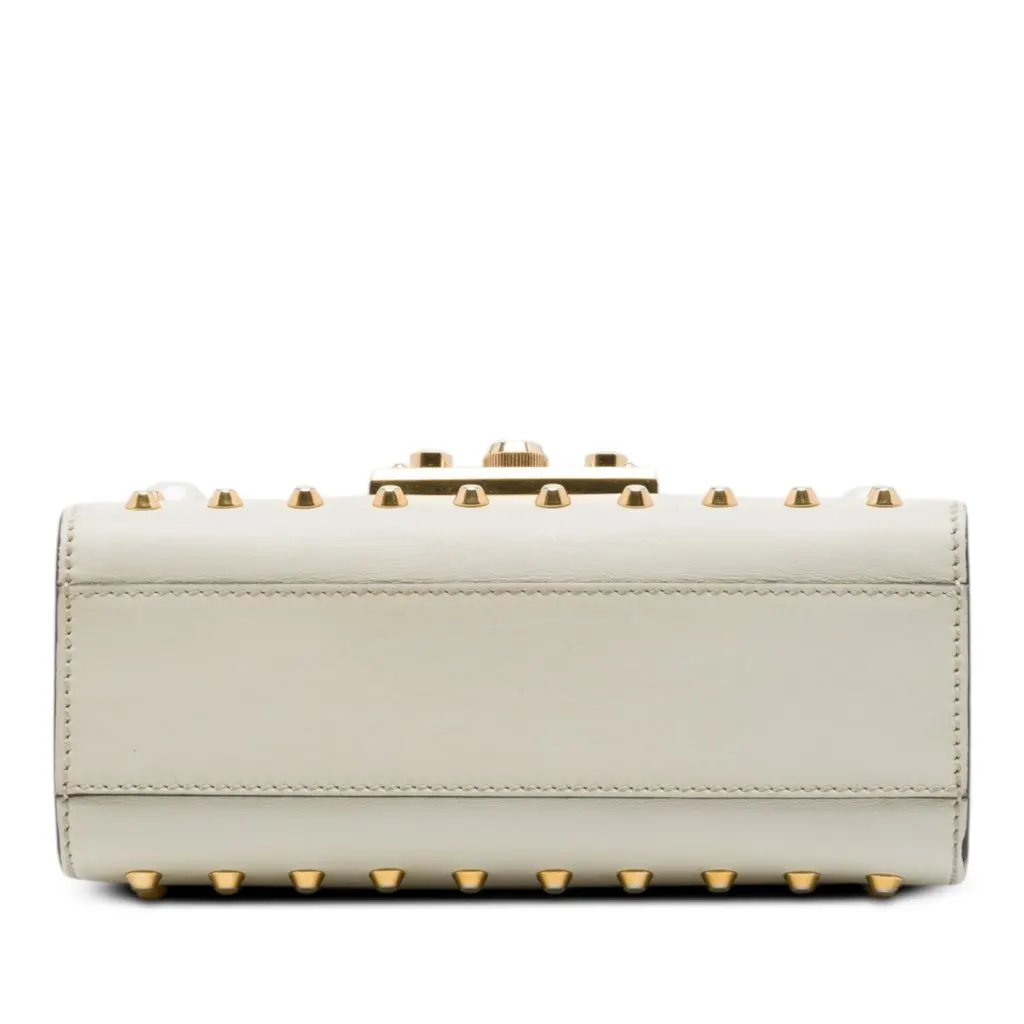 Gucci Small Pearl Studded Leather Padlock Crossbody White Leather Very good - Inside View