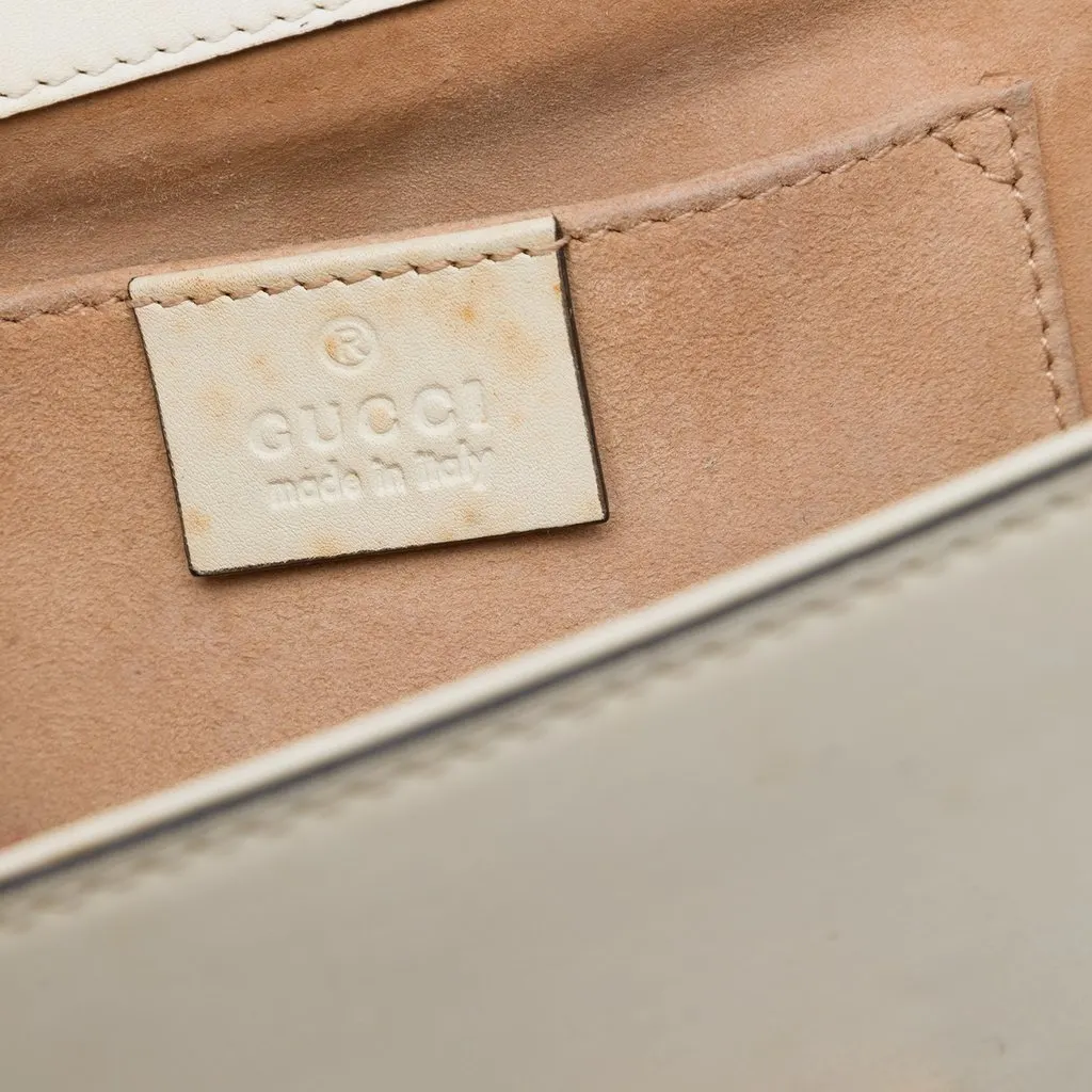 Gucci Small Pearl Studded Leather Padlock Crossbody White Leather Very good - Box View