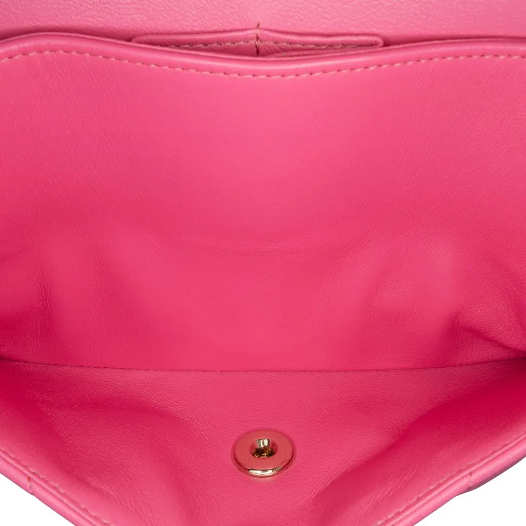 Chanel Small Classic Chevron Lambskin Double Flap Pink Leather Very good - Box View