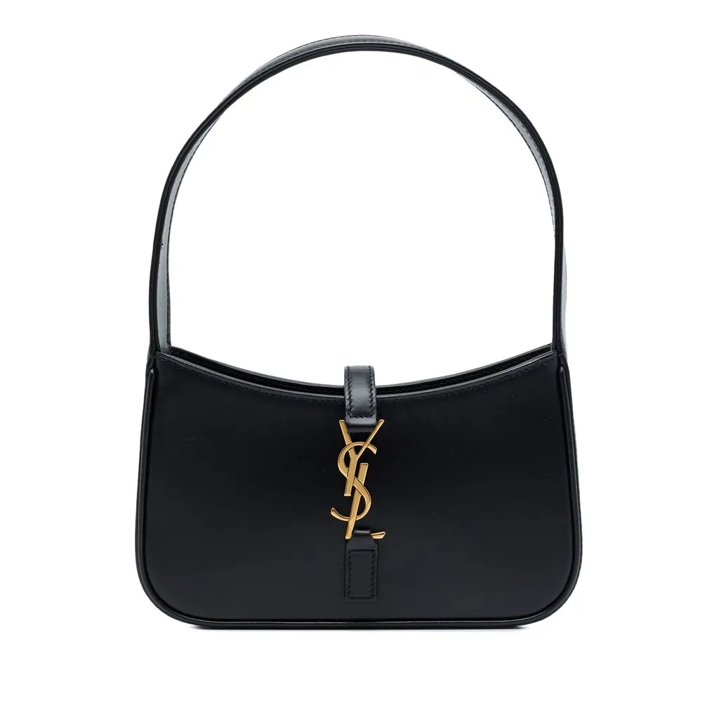 Saint Laurent Mini Smooth Calfskin Le 5 a 7 Black Leather Very good - Front View