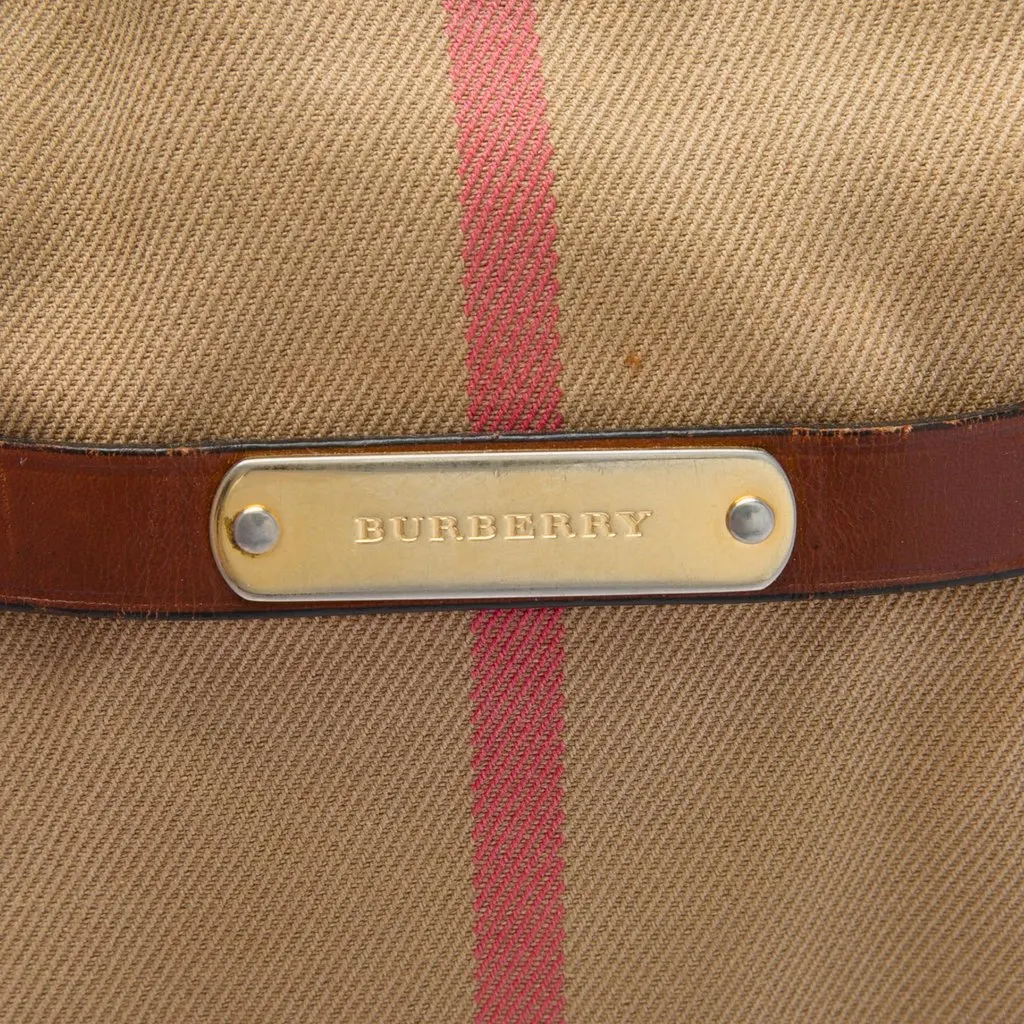Burberry Small Leather Trimmed House Check Canvas Bridle Orchard Satchel Brown Very good - Box View