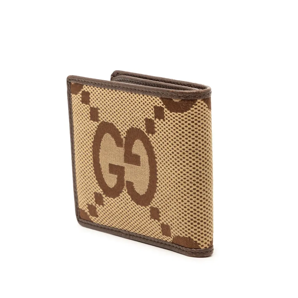 Gucci Jumbo GG Canvas Bifold Small Wallet Beige Very good - Back View