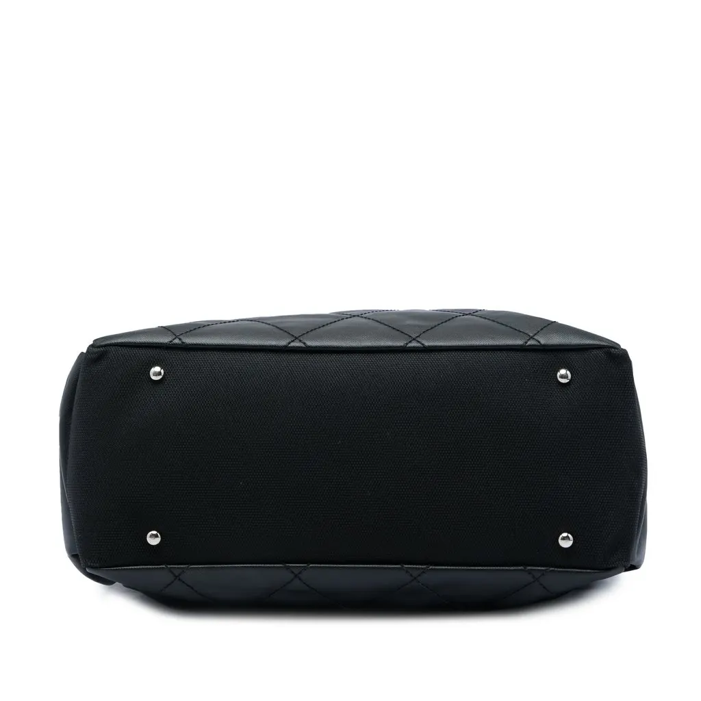 Chanel Paris Biarritz Large Quilted Coated Canvas and Nylon Tote Black Very good - Inside View