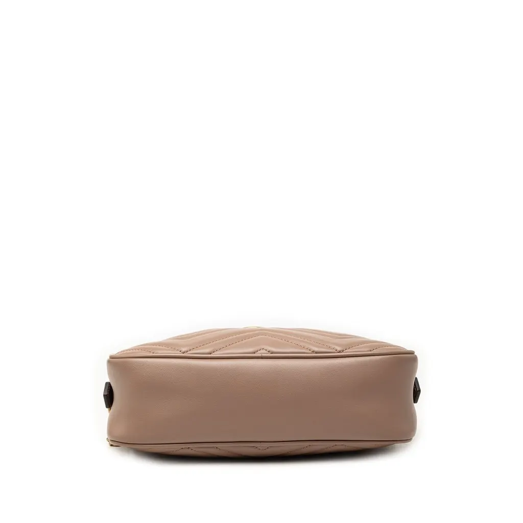 Gucci Small GG Marmont Matelasse Leather Crossbody Brown Leather Very good - Inside View