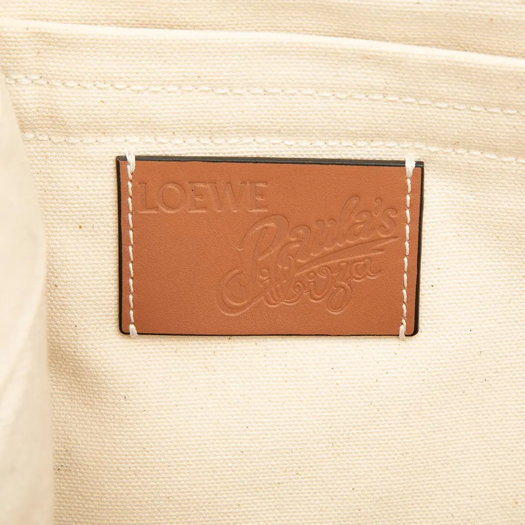 Loewe Paulas Ibiza Canvas Beach Cabas Tote White Canvas Good - Box View