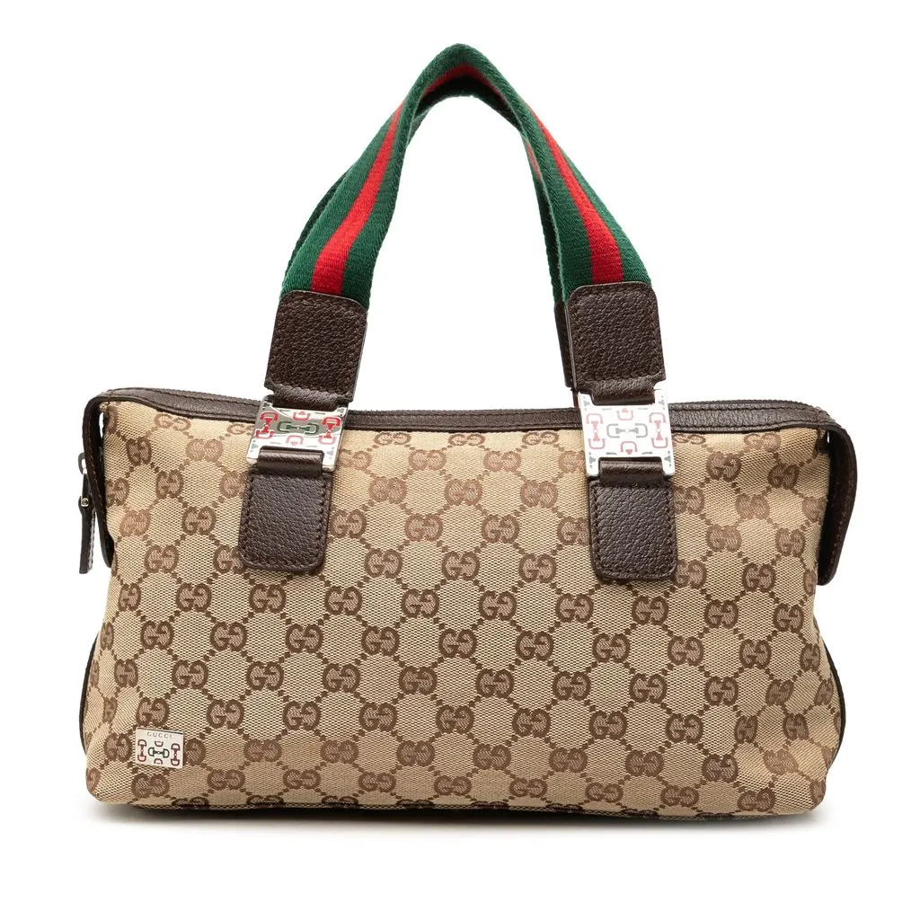 Gucci GG Canvas Web Pop Handbag Beige Very good - Front View