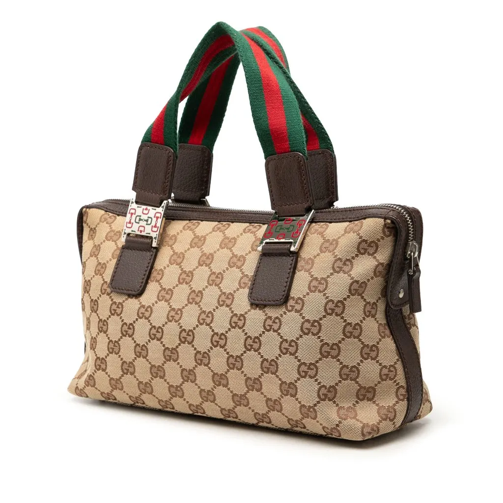 Gucci GG Canvas Web Pop Handbag Beige Very good - Back View