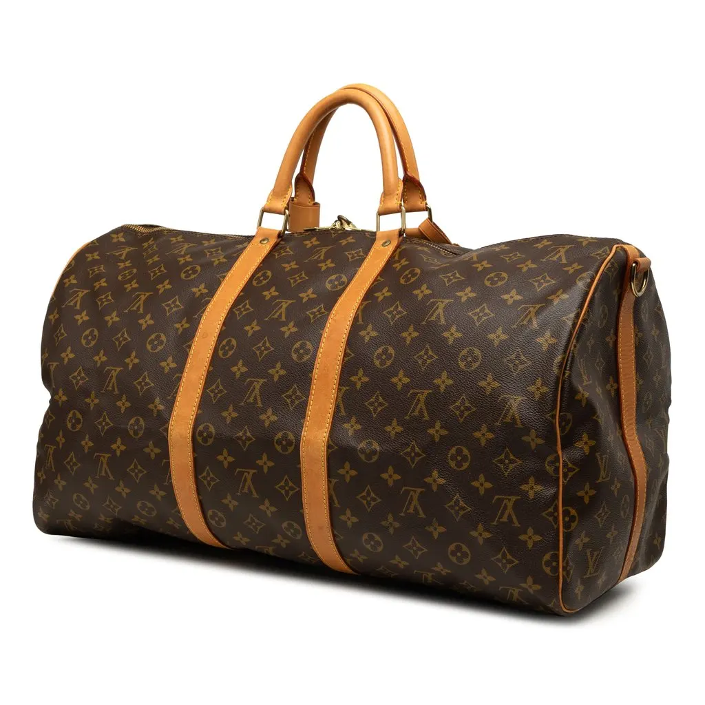 Louis Vuitton Monogram Keepall Bandouliere 55 Brown Very good - Back View