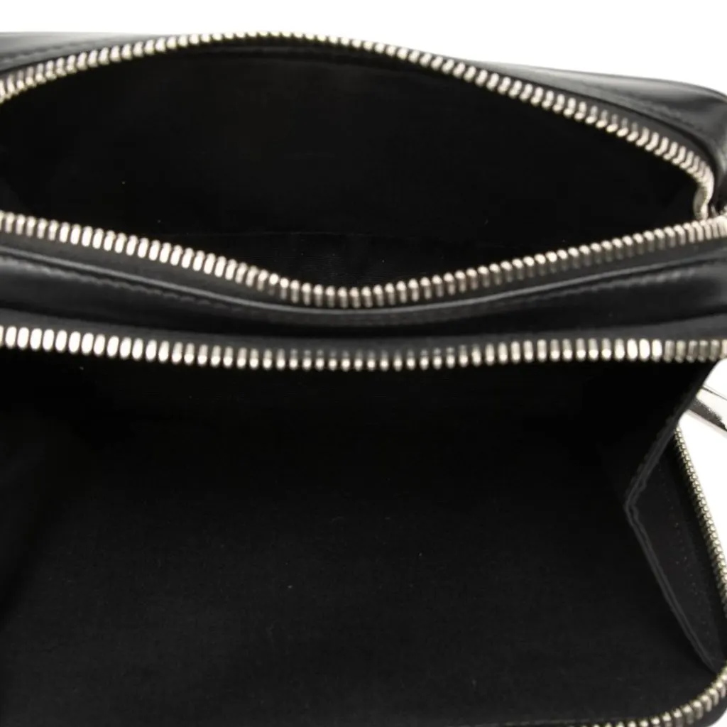 Dior Oblique Perforated Calfskin Galaxy Pouch with Strap Black Leather Very good - Model View