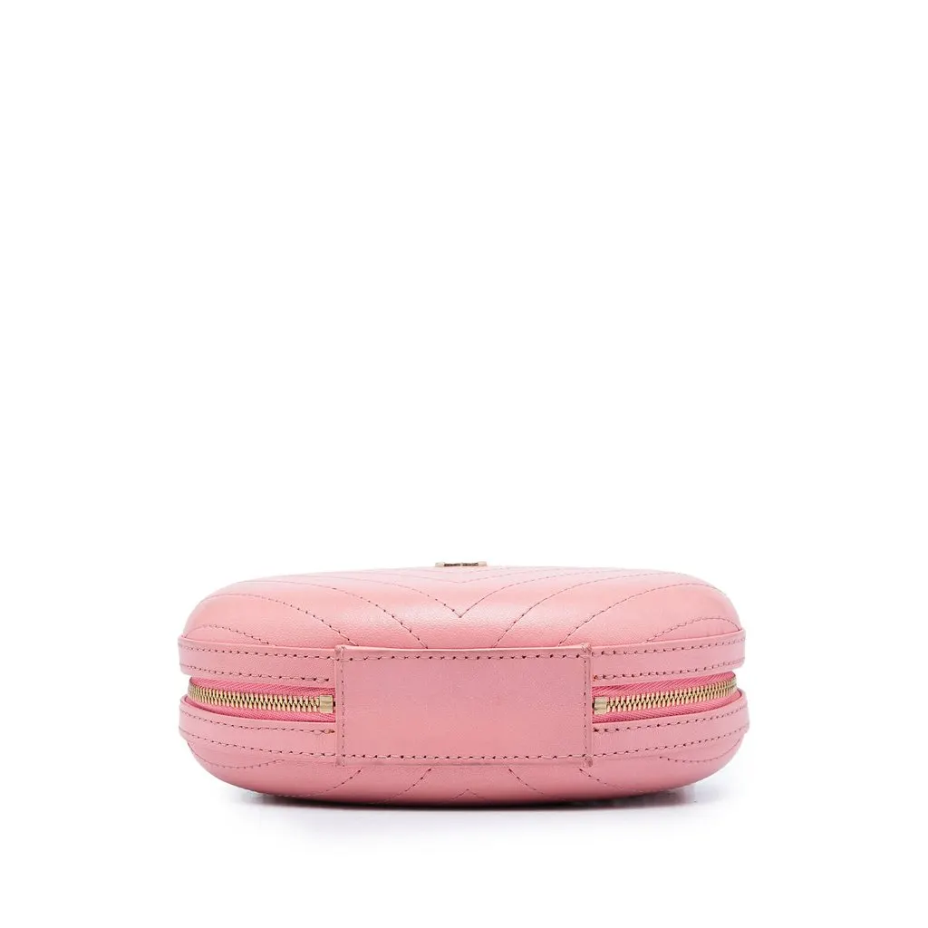 Chanel Chevron Stitched Calfskin La Pausa Evening Bag Pink Leather Very good - Inside View
