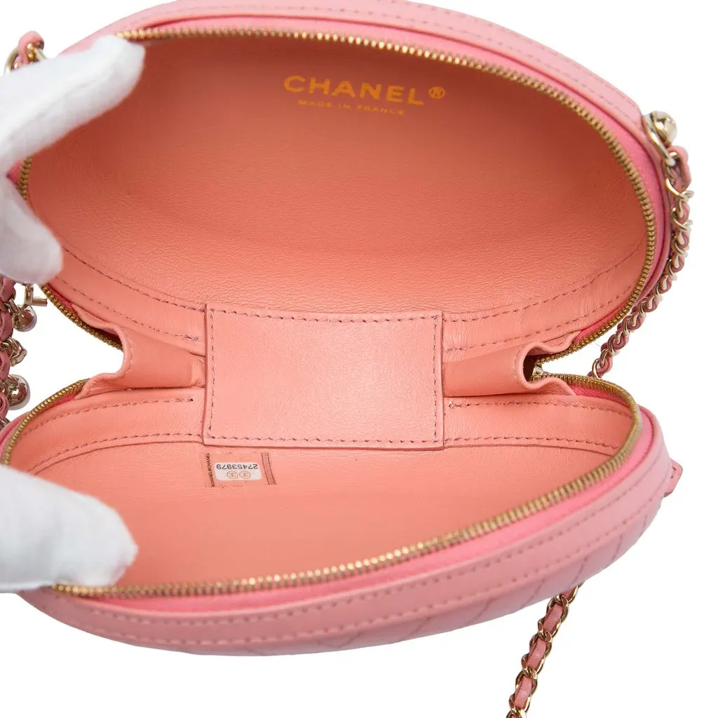 Chanel Chevron Stitched Calfskin La Pausa Evening Bag Pink Leather Very good - Model View