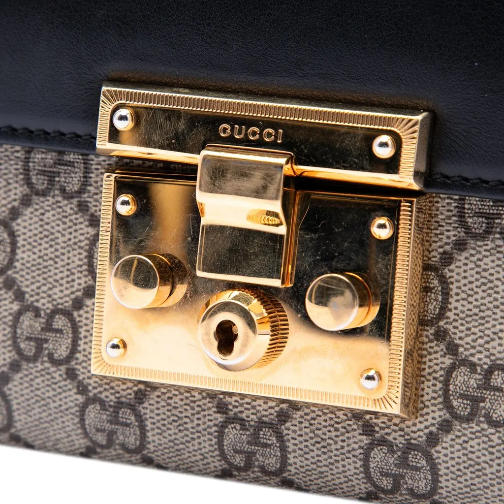 Gucci Small GG Supreme Padlock Crossbody Beige Very good - Box View