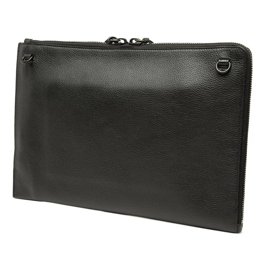 Balenciaga Grained Calfskin Neo Classic Zip Around Crossbody Black Leather Very good - Back View