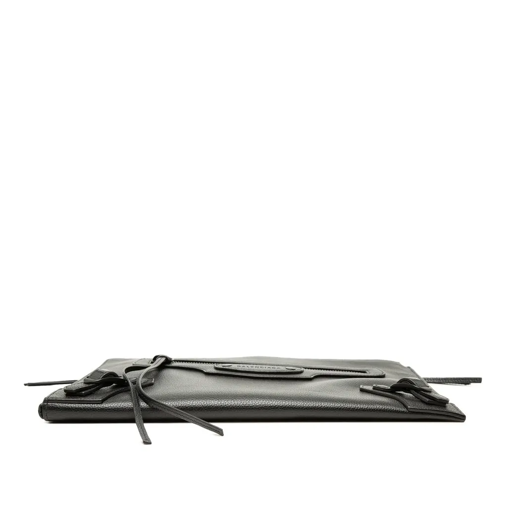 Balenciaga Grained Calfskin Neo Classic Zip Around Crossbody Black Leather Very good - Inside View