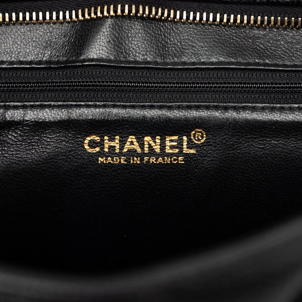 Chanel Caviar Medallion Tote Black Leather Very good - Box View
