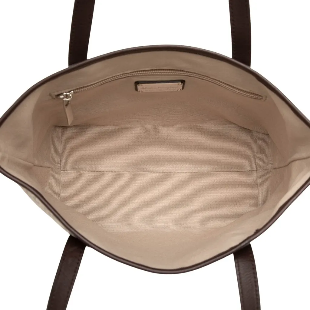 Salvatore Ferragamo Logo Canvas Gancini Tote Beige Canvas Good - Model View
