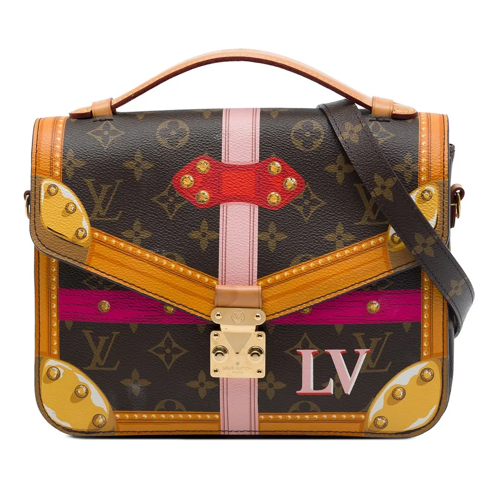 Louis Vuitton Monogram Summer Trunks Pochette Metis Brown Canvas Very good - Front View