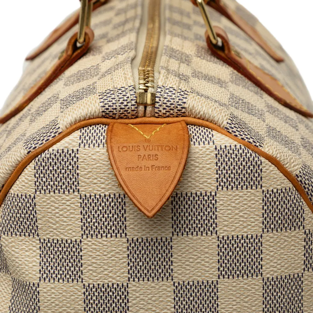 Louis Vuitton Damier Azur Speedy 30 White Canvas Good - Box View