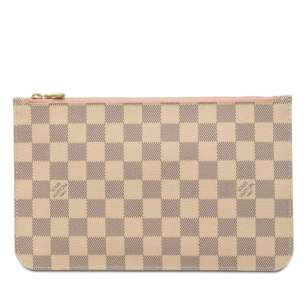 Louis Vuitton Damier Azur Neverfull MM Pouch White Very good - Front View