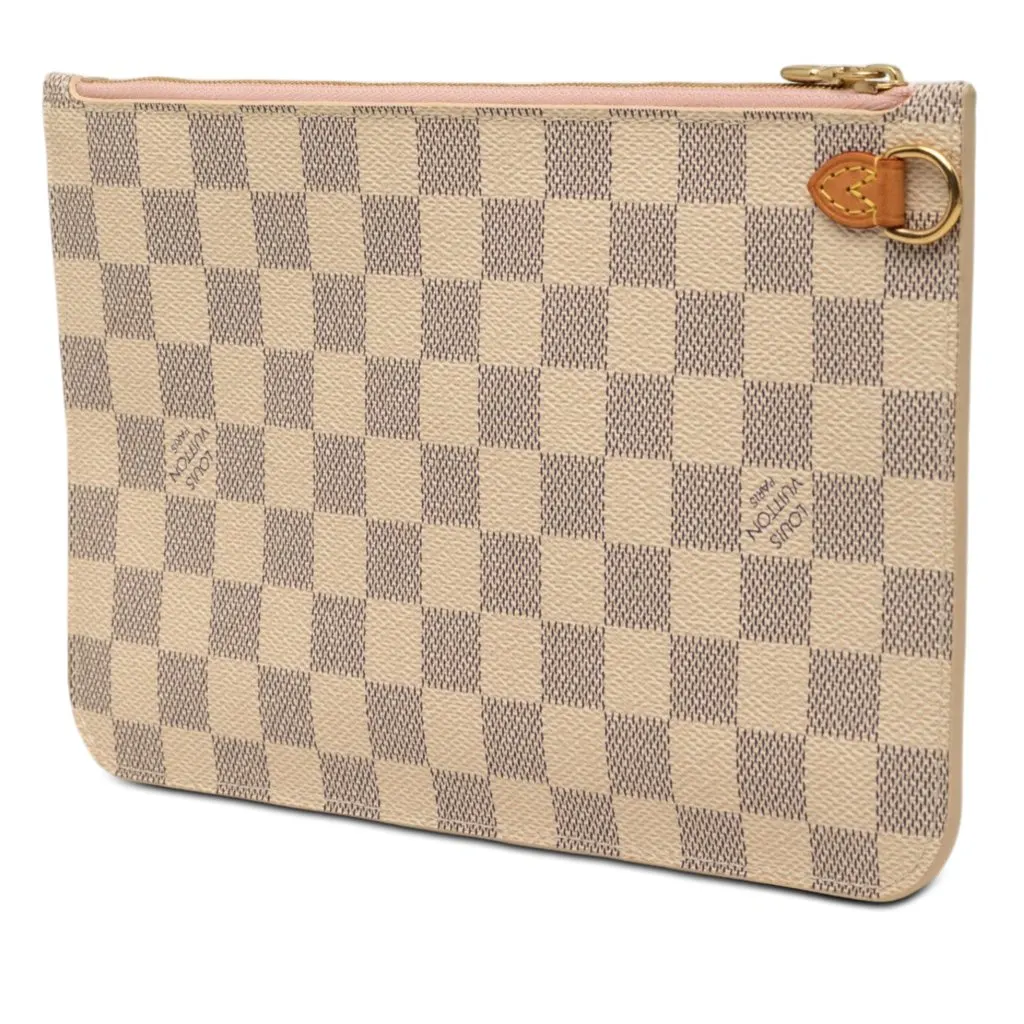 Louis Vuitton Damier Azur Neverfull MM Pouch White Very good - Back View