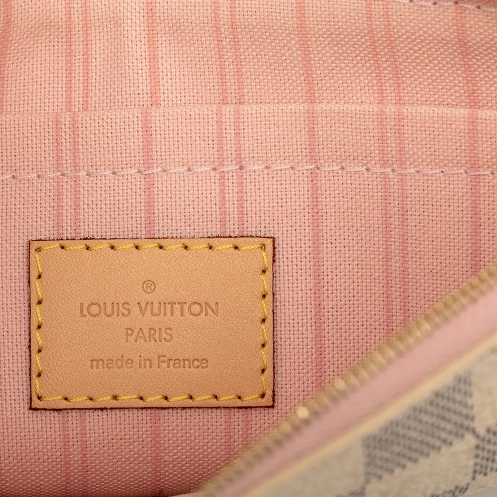Louis Vuitton Damier Azur Neverfull MM Pouch White Very good - Box View