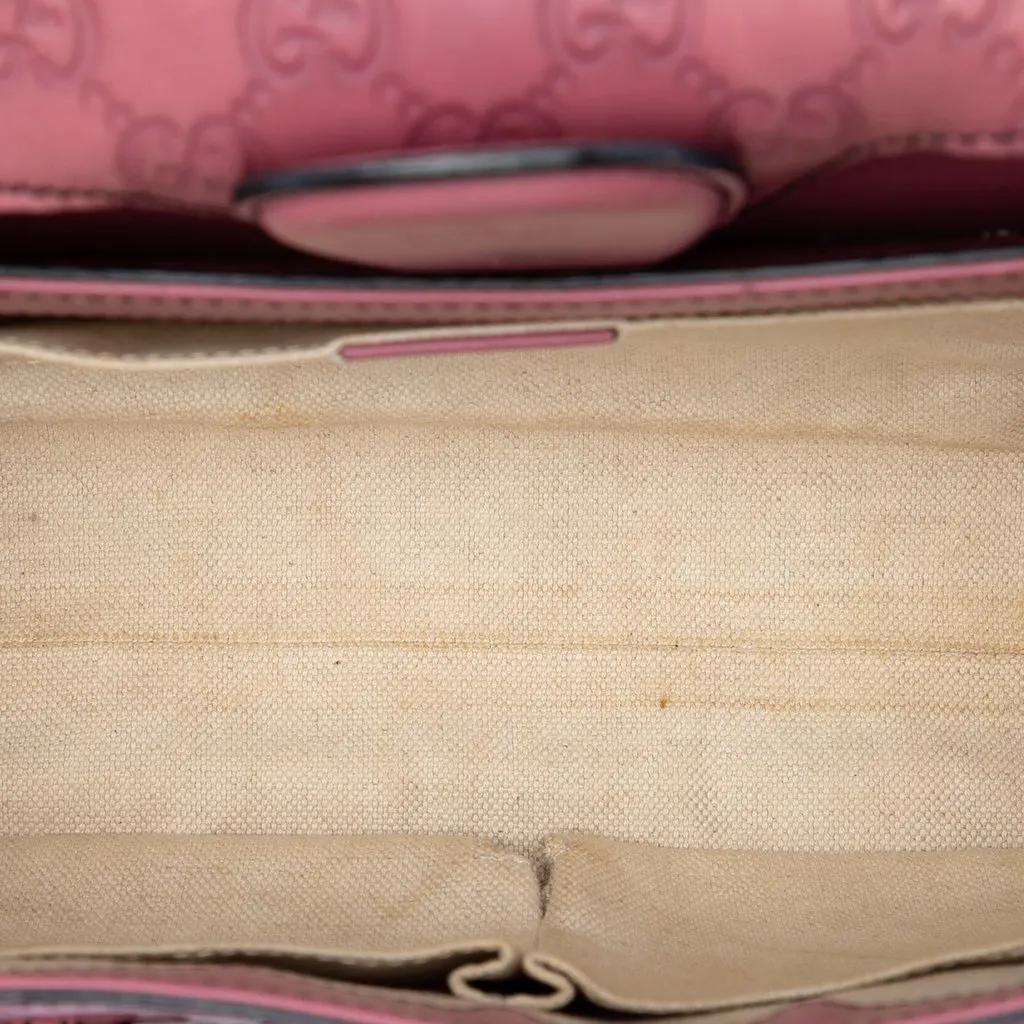 Gucci Medium Guccissima Emily Shoulder Bag Pink Leather Good - Model View