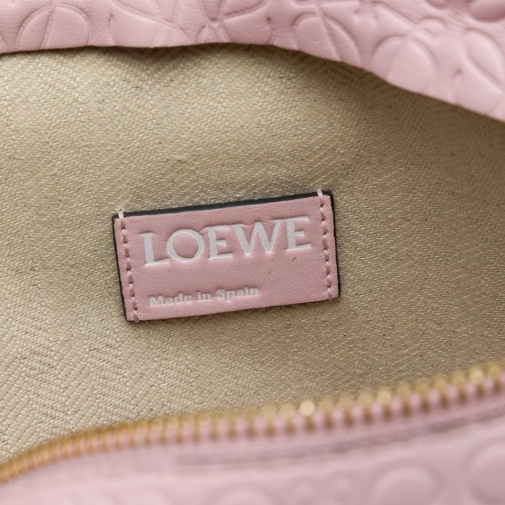 Loewe Embossed Leather Anagram Repeat T Clutch Pink Leather Good - Box View