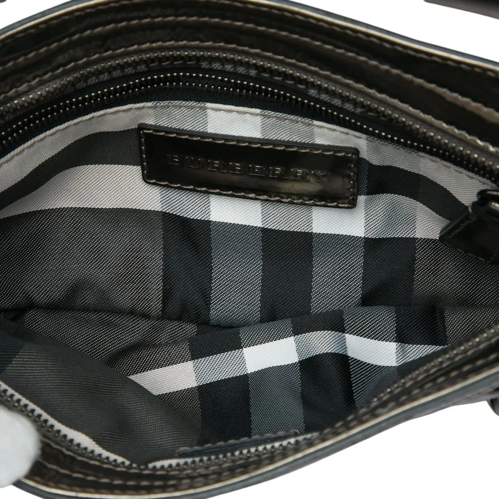 Burberry Metallic Leather Sling Knot Shoulder Bag Brown Leather Very good - Model View