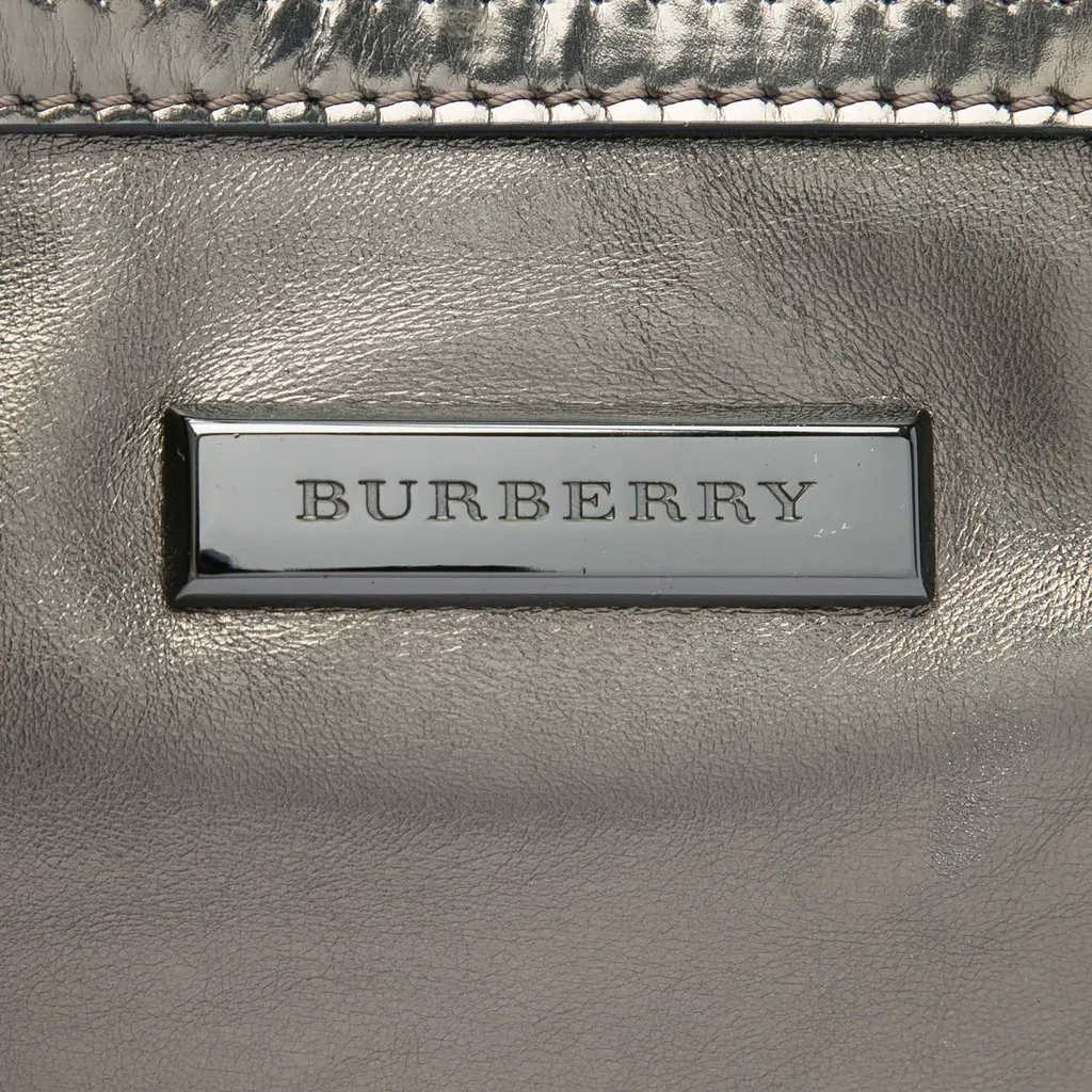 Burberry Metallic Leather Sling Knot Shoulder Bag Brown Leather Very good - Box View