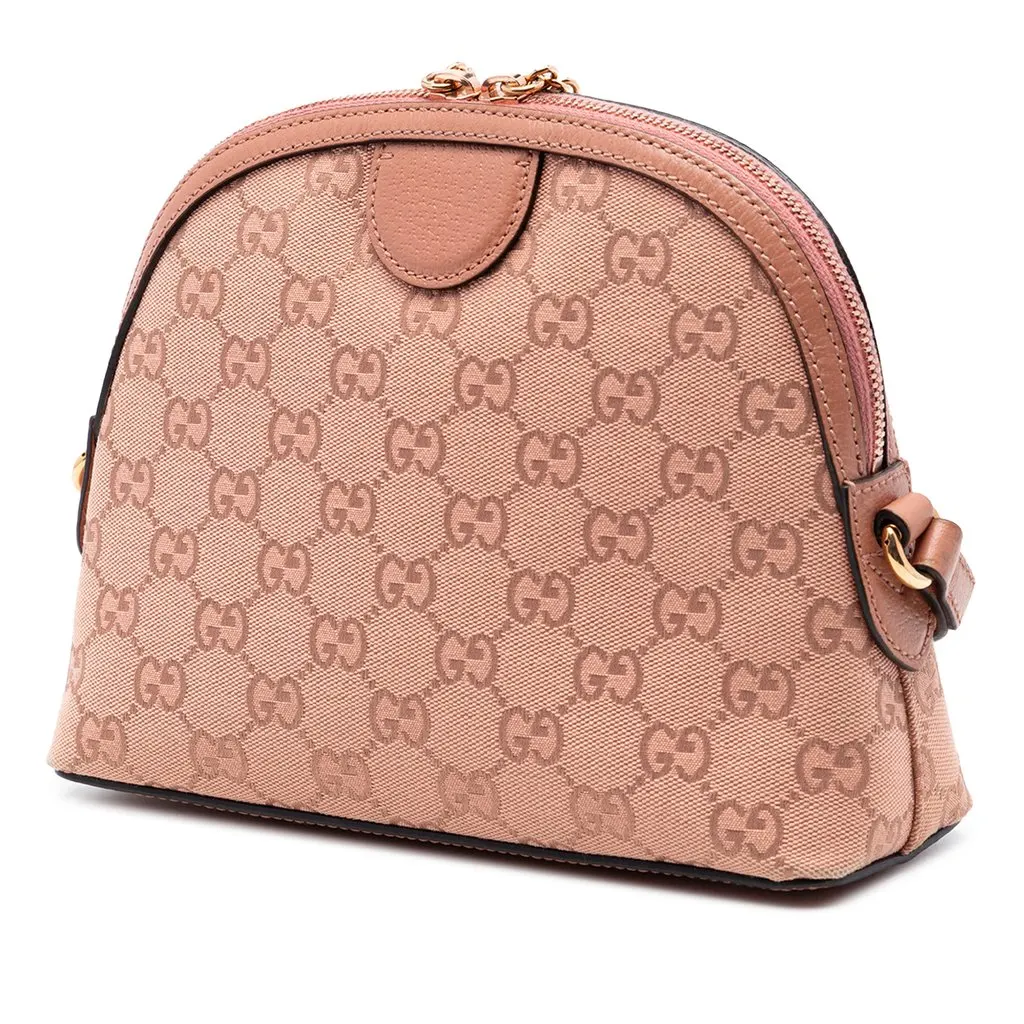 Gucci Small GG Canvas Ophidia Dome Crossbody Pink Very good - Back View