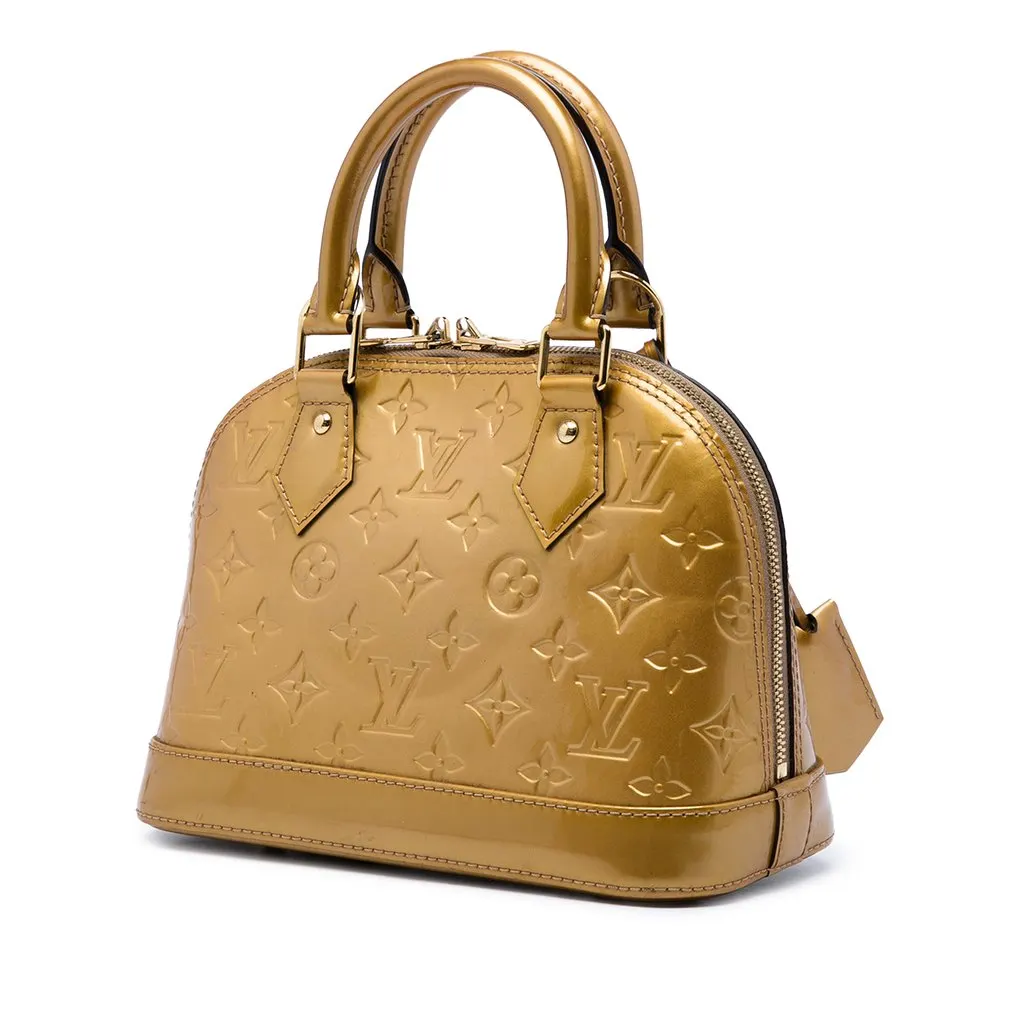 Louis Vuitton Monogram Vernis Alma BB Gold Leather Good - Back View