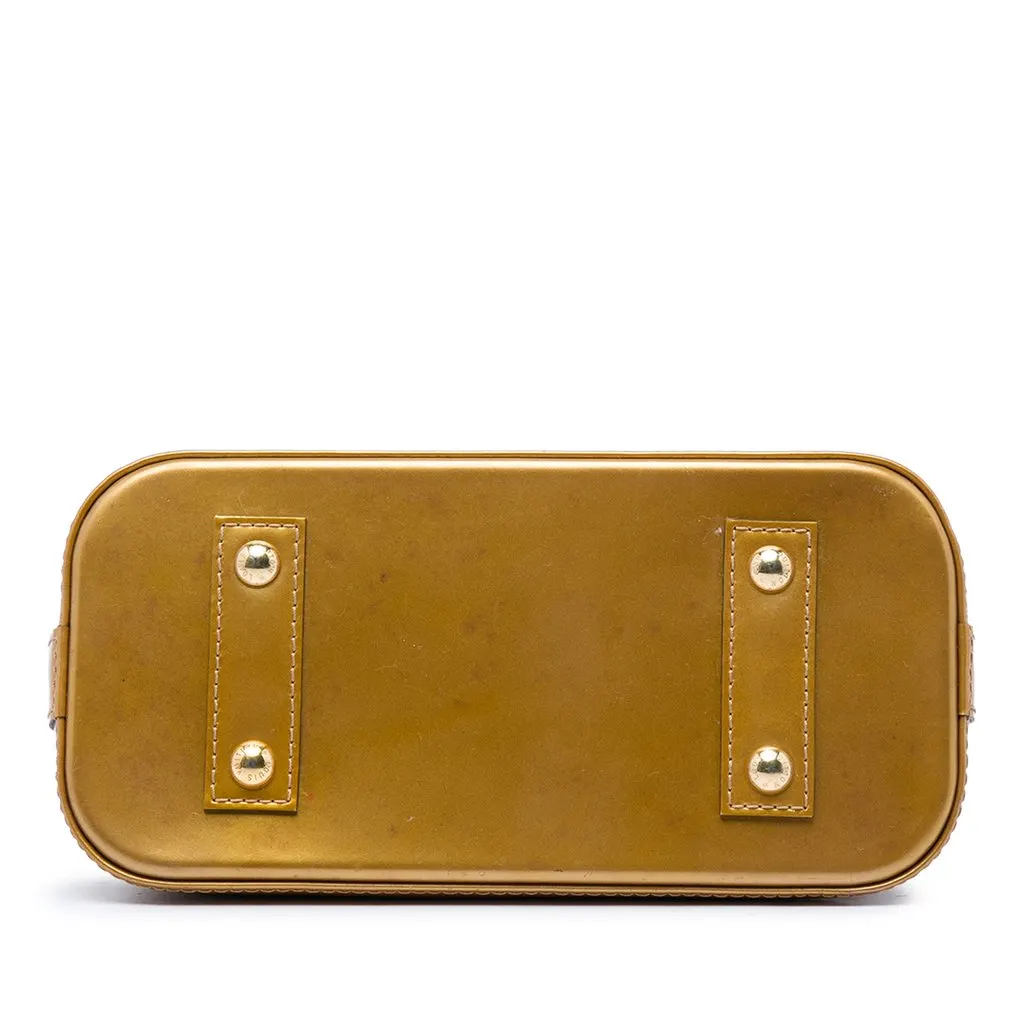 Louis Vuitton Monogram Vernis Alma BB Gold Leather Good - Inside View