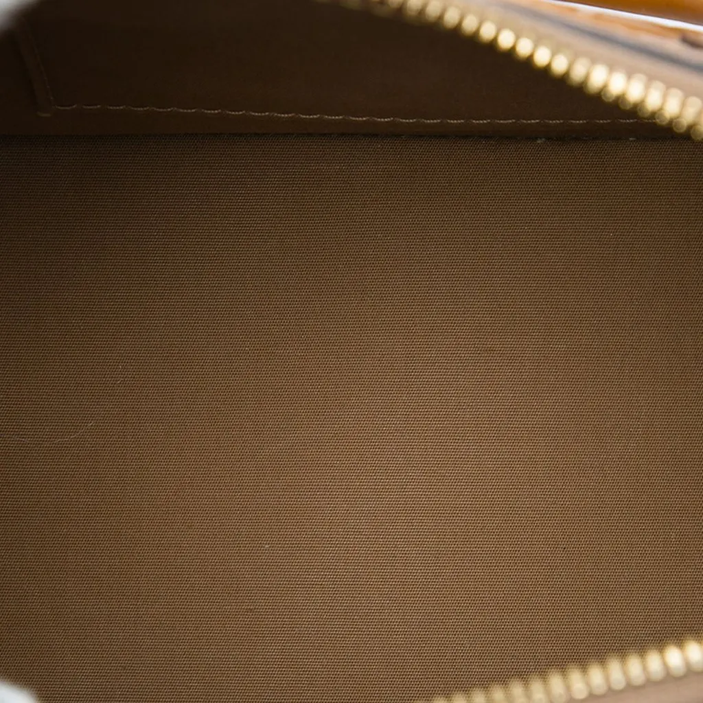 Louis Vuitton Monogram Vernis Alma BB Gold Leather Good - Model View