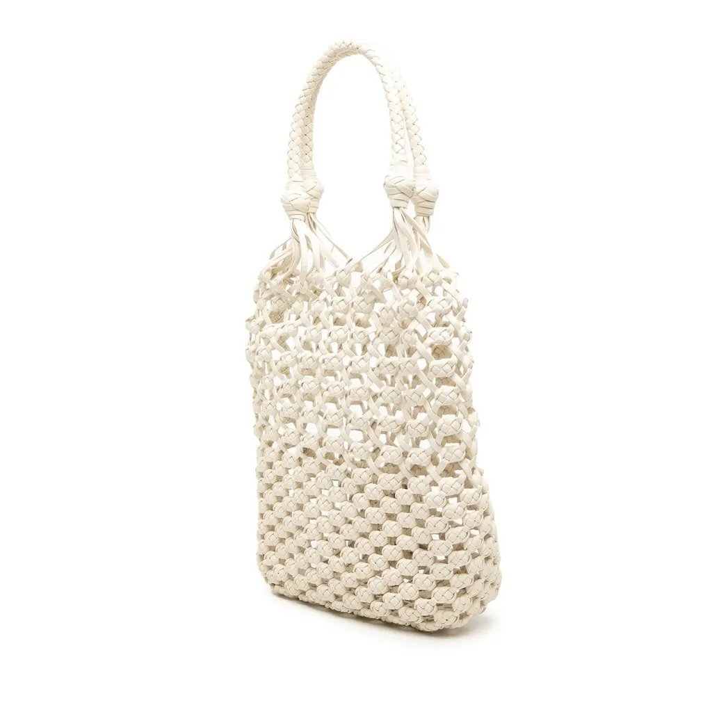 Miu Miu Nappa Macrame Bucket Bag White Leather Very good - Back View