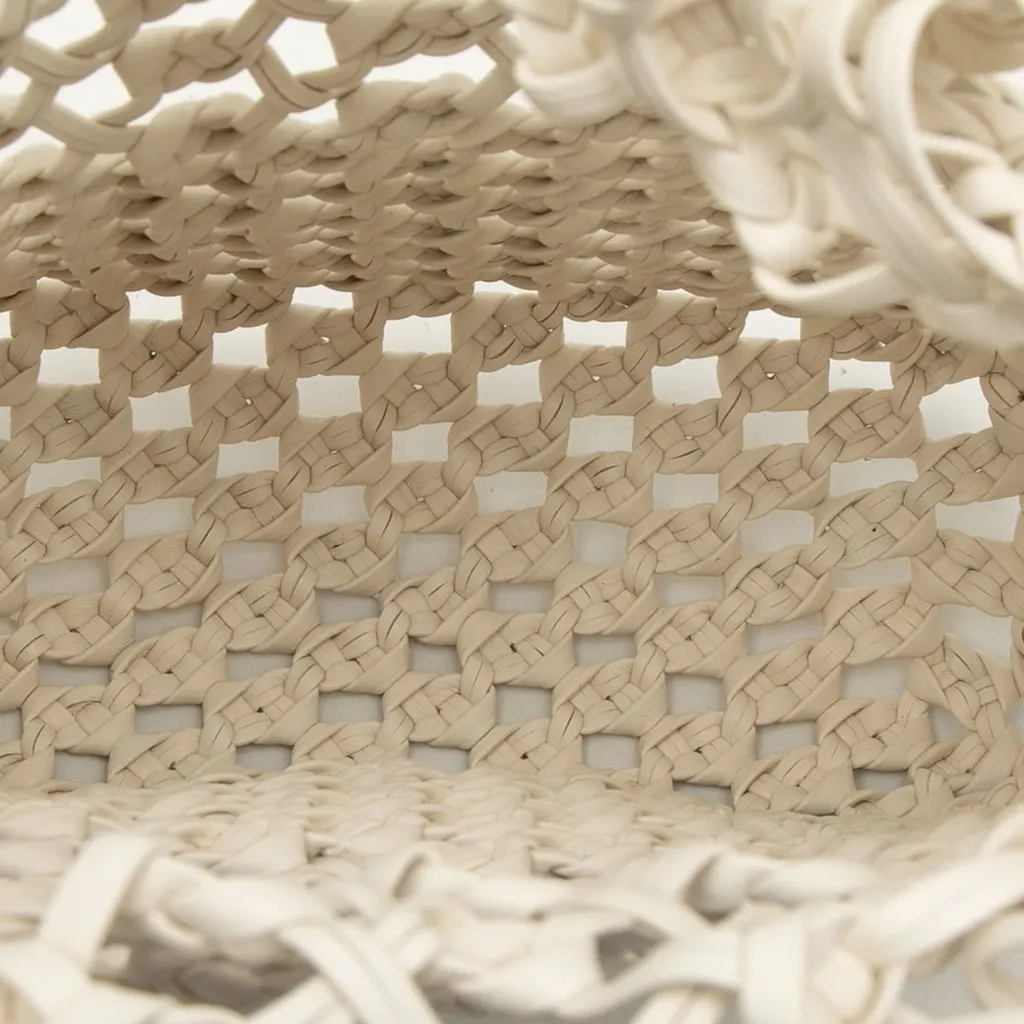 Miu Miu Nappa Macrame Bucket Bag White Leather Very good - Model View