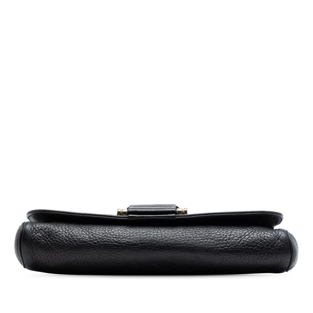 Gucci Pebbled Leather Greenwich Clutch with Chain Black Leather Very good - Inside View