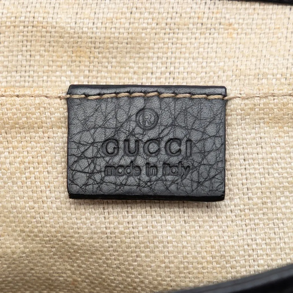 Gucci Pebbled Leather Greenwich Clutch with Chain Black Leather Very good - Box View