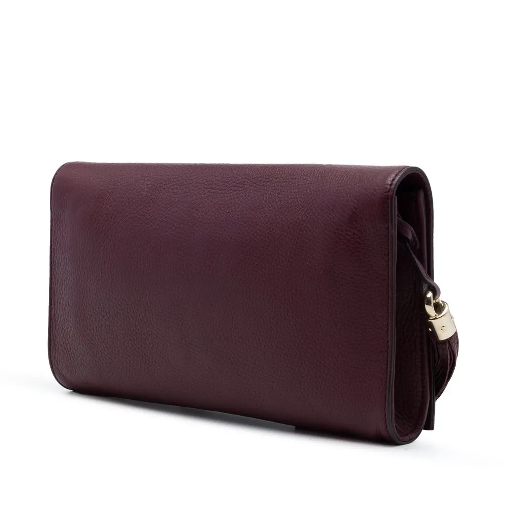 Gucci Calfskin Soho Disco Clutch Red Leather Very good - Back View